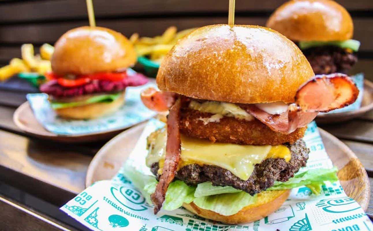 Enjoy Burgers, New Zealand, Gluten Free Options, Vegan Options, Vegetarian options, Restaurant, Indoor & Outdoor Seating, Child-Friendly, Wheelchair accessible, $$, Kids, Families and Groups cuisine at Corner Burger - Newmarket in Newmarket, Auckland