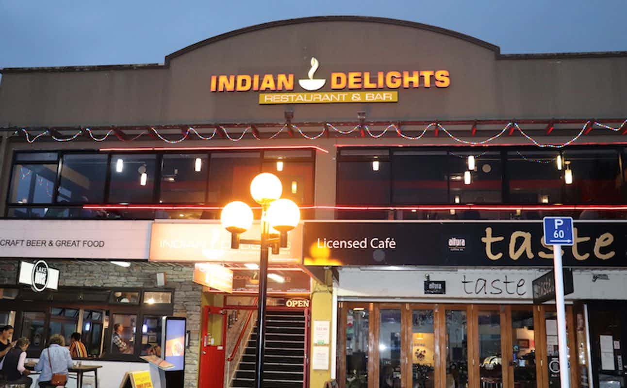 Enjoy Indian, Vegetarian, Vegetarian options, Vegan Options, Gluten Free Options, Halal, Late night, Indoor & Outdoor Seating, Street Parking, Highchairs available, Wheelchair accessible, Free Wifi, Table service, $$$, Bar Scene and Groups cuisine at Indian Delights Taupo - Lake View Indian Restaurant & Bar in Taupo