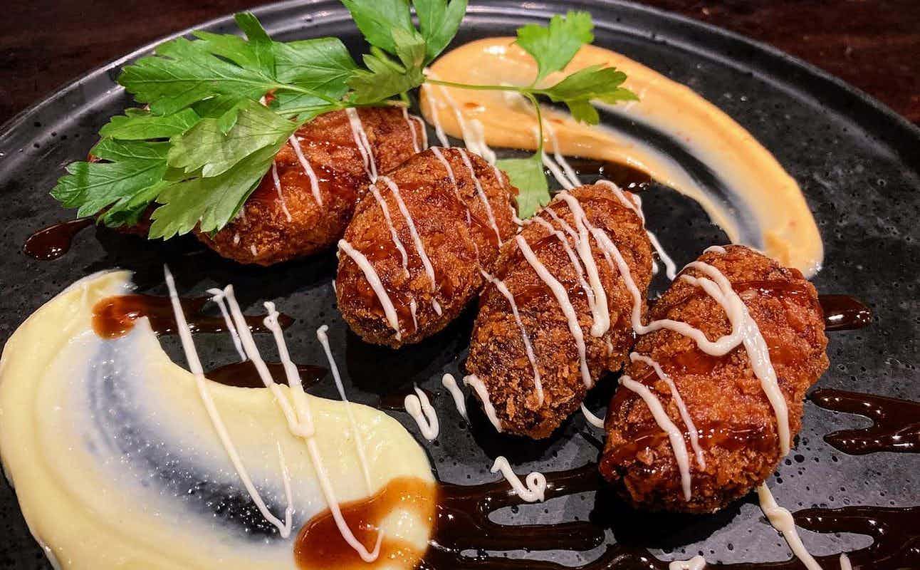 Enjoy Japanese, Vegetarian options, Vegan Options, Gluten Free Options, Dairy Free Options, Restaurant, Wheelchair accessible, Table service, Dog friendly, Indoor & Outdoor Seating, $$$, Groups, Families, Date night and Hidden Gems cuisine at Mad Samurai in Auckland City Centre, Auckland
