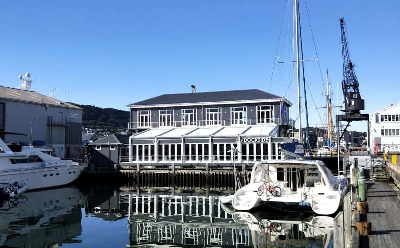 Enjoy Seafood, European, Gluten Free Options, Vegan Options, Vegetarian options, Restaurant, Late night, Indoor & Outdoor Seating, Private Dining, Wheelchair accessible, Table service, $$$$, Date night and Families cuisine at Dockside in Wellington City Centre, Wellington