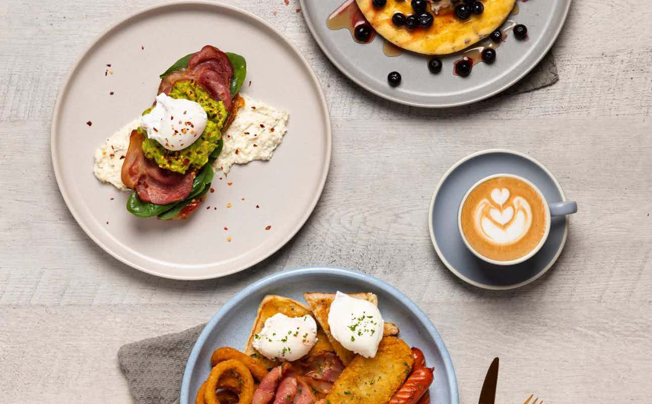 Enjoy Breakfast, Cafe, New Zealand, Vegetarian options, Cafe, Wheelchair accessible, Table service, $$, Families and Groups cuisine at The Coffee Club Highland Park in Highland Park, Auckland