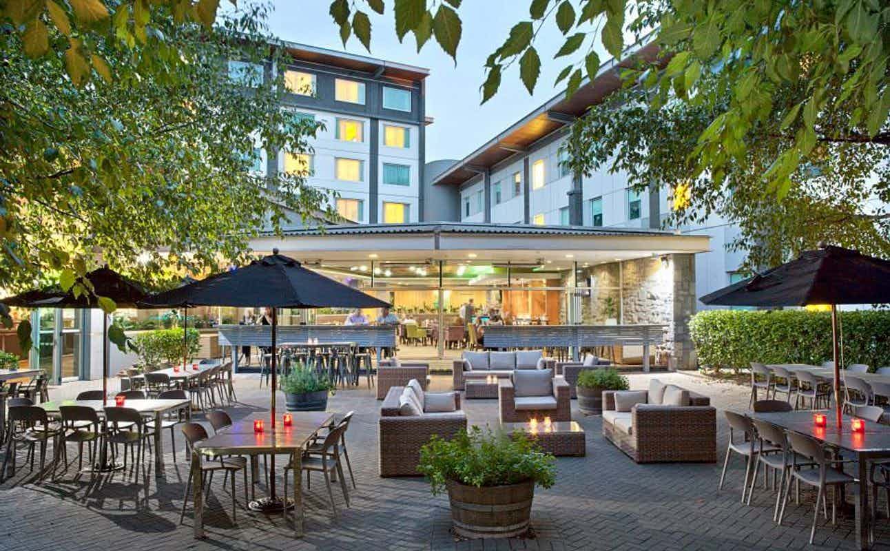Enjoy New Zealand, International, Dairy Free Options, Vegetarian options, Restaurant, Indoor & Outdoor Seating, Highchairs available, $$$, Date night, Families and Groups cuisine at Acacia Restaurant & Garden Bar in Ellerslie, Auckland